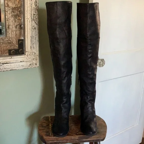 Hinge Canton Over the Knee Boot - Black